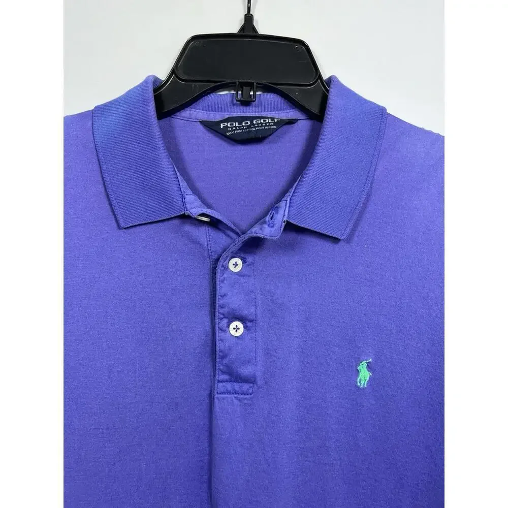 Polo Golf Ralph Lauren Mens Shirt Medium Golf Polo Pima Cotton Purple
